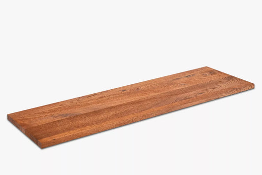 Tablette Marche d'escalier Contremarche Appui de fenêtre Chêne rustique, lamelles pleines, 16 mm, Huilé cerisier