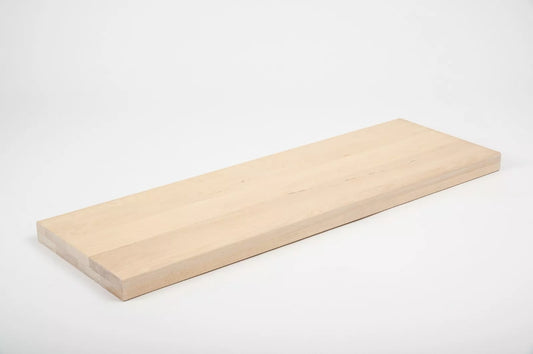 Shelf Stair tread Riser Windowsill Birch A/B, full stave lamellas, 40 mm, 2-layer, White oil
