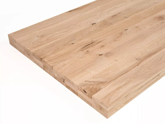 Panneau massif contrecollé DIY Chêne rustique, lamelles entières de largeur fixe, 52 mm, 3 couches