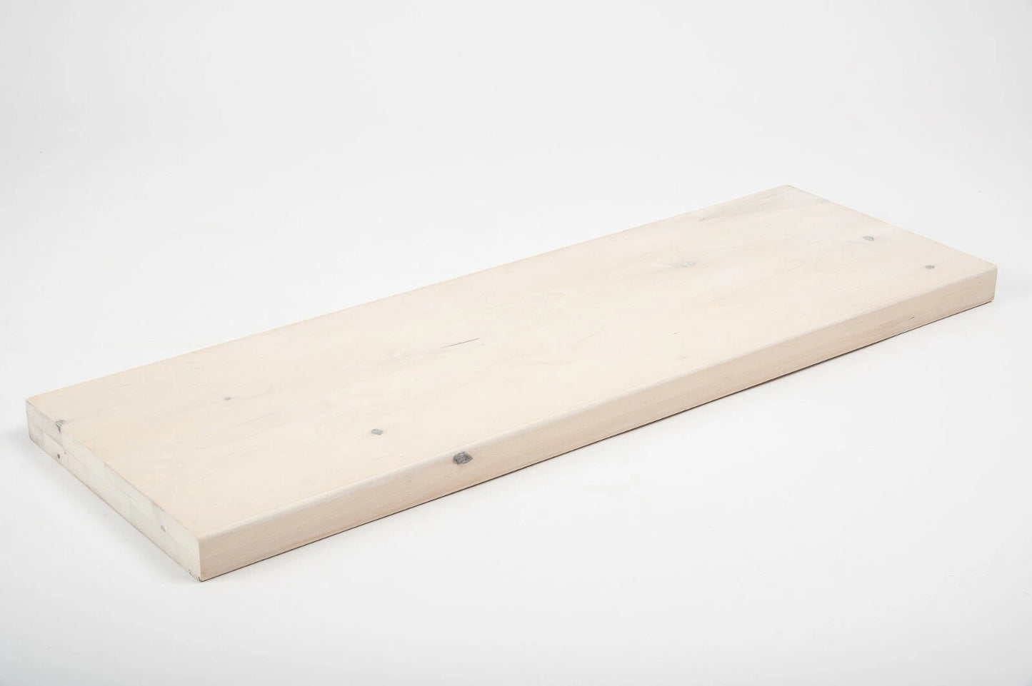 Shelf Stair tread Riser Windowsill Birch Rustic, full stave lamellas, 40 mm, 2-layer, Chalked white oil