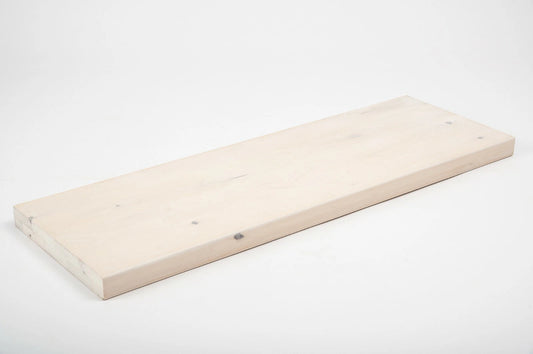 Shelf Stair tread Riser Windowsill Birch Rustic, full stave lamellas, 40 mm, 2-layer, Chalked white oil