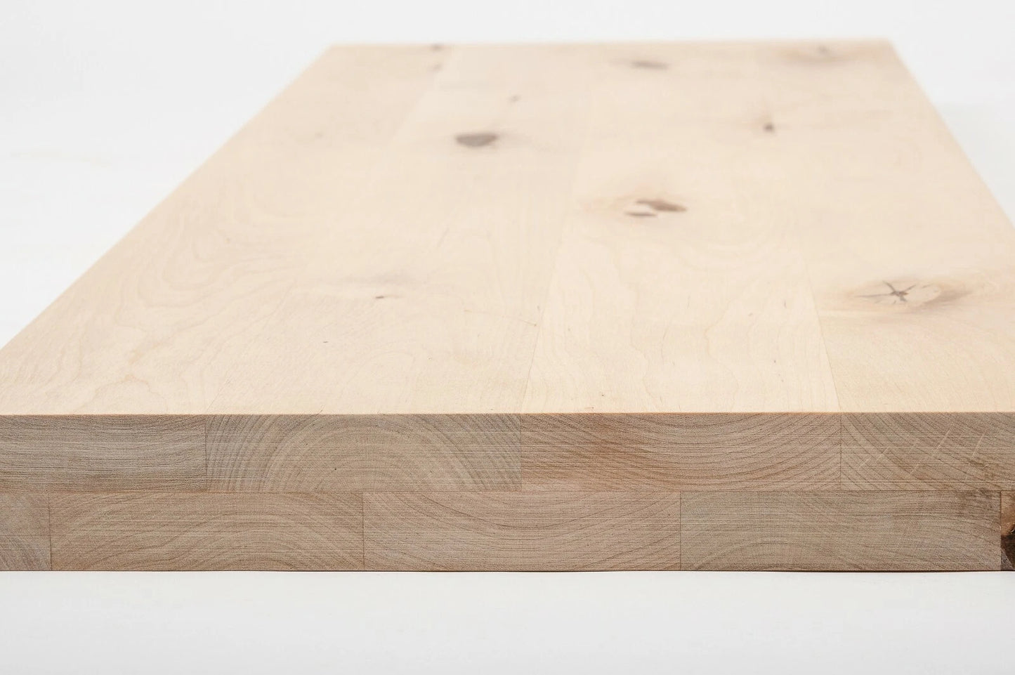 Shelf Stair tread Riser Windowsill Birch Rustic, full stave lamellas, 40 mm, 2-layer, Unfinished