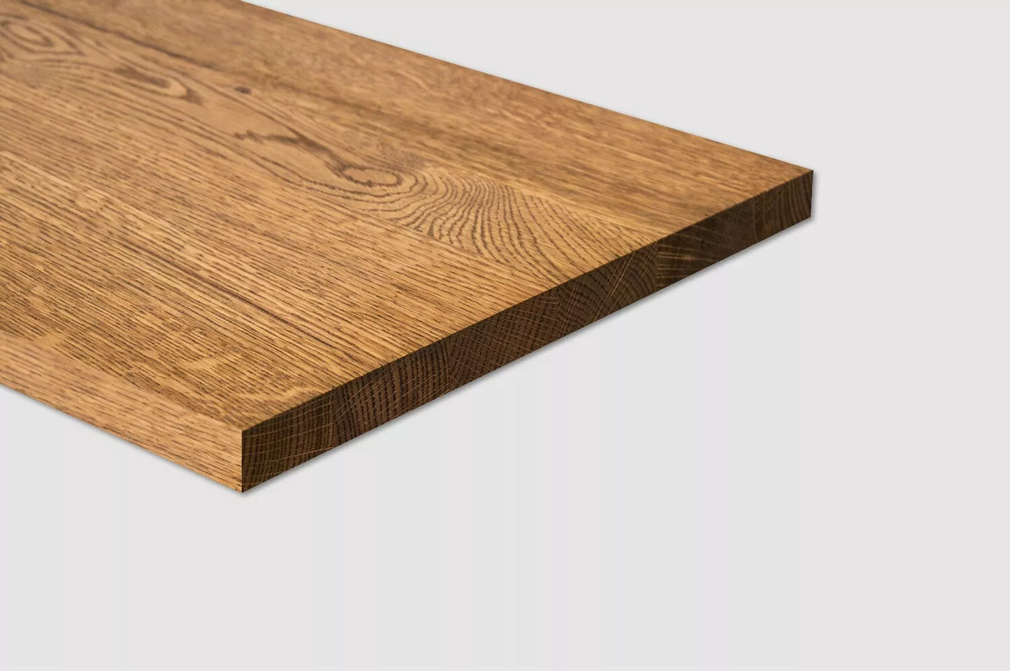 Shelf Stair tread Riser Windowsill Oak Rustic, full stave lamellas, 26 mm, Antique oil
