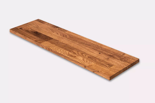 Shelf Stair tread Riser Windowsill Oak Rustic, finger jointed lamellas, 26 mm, Natural oil