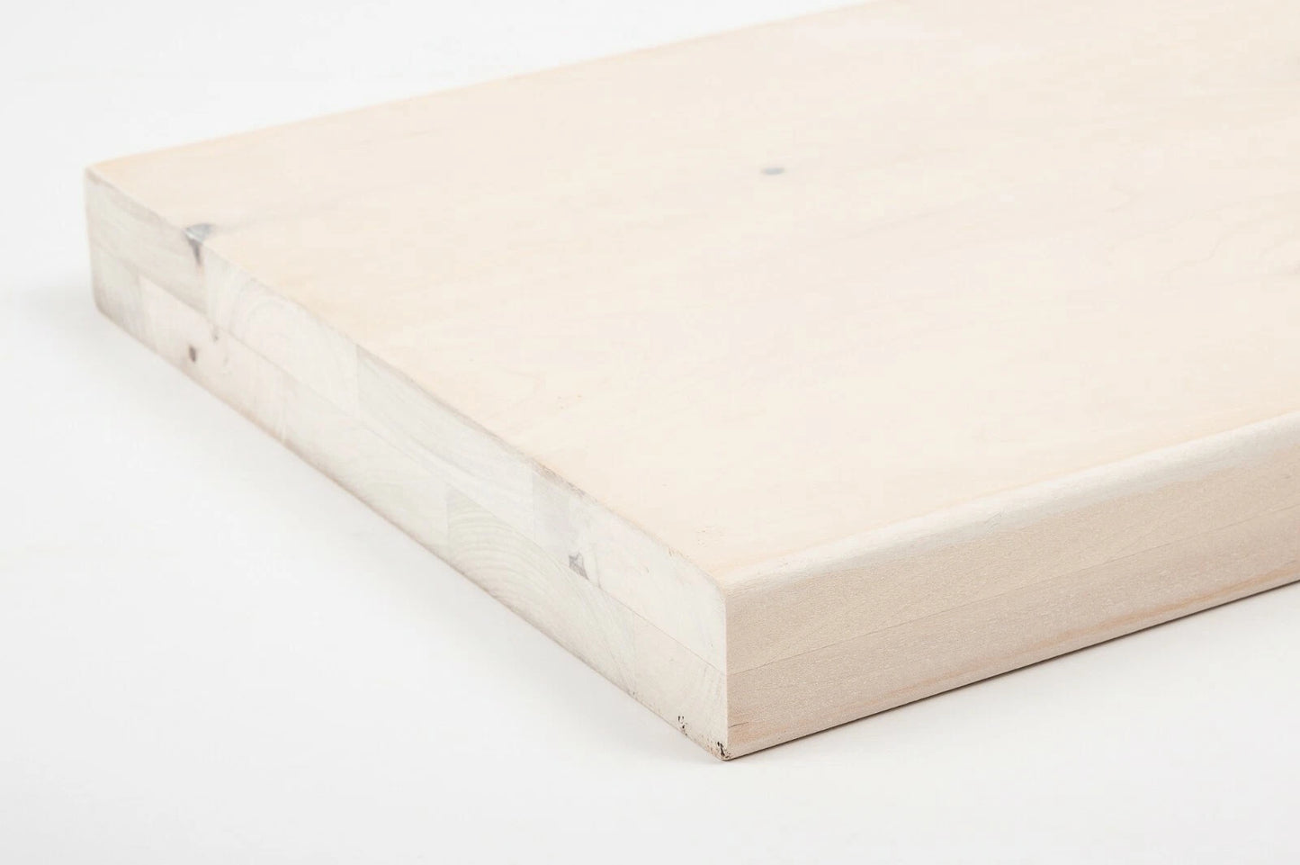 Shelf Stair tread Riser Windowsill Birch Rustic, full stave lamellas, 40 mm, 2-layer, Chalked white oil