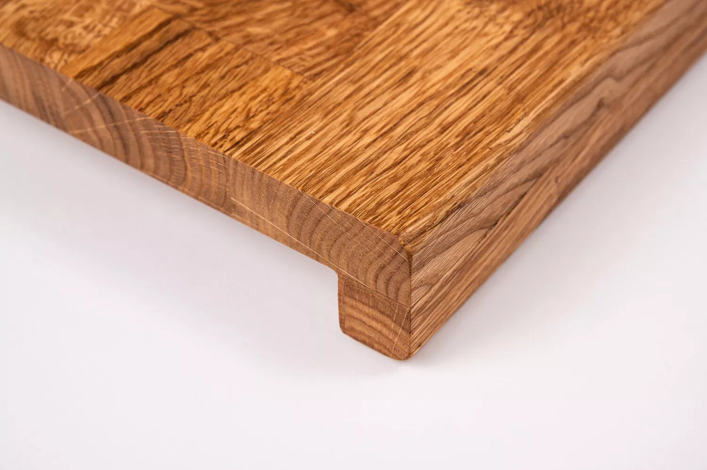 Stair tread Windowsill with overhang Oak Rustic, finger jointed lamellas, 20 mm, Natural oil