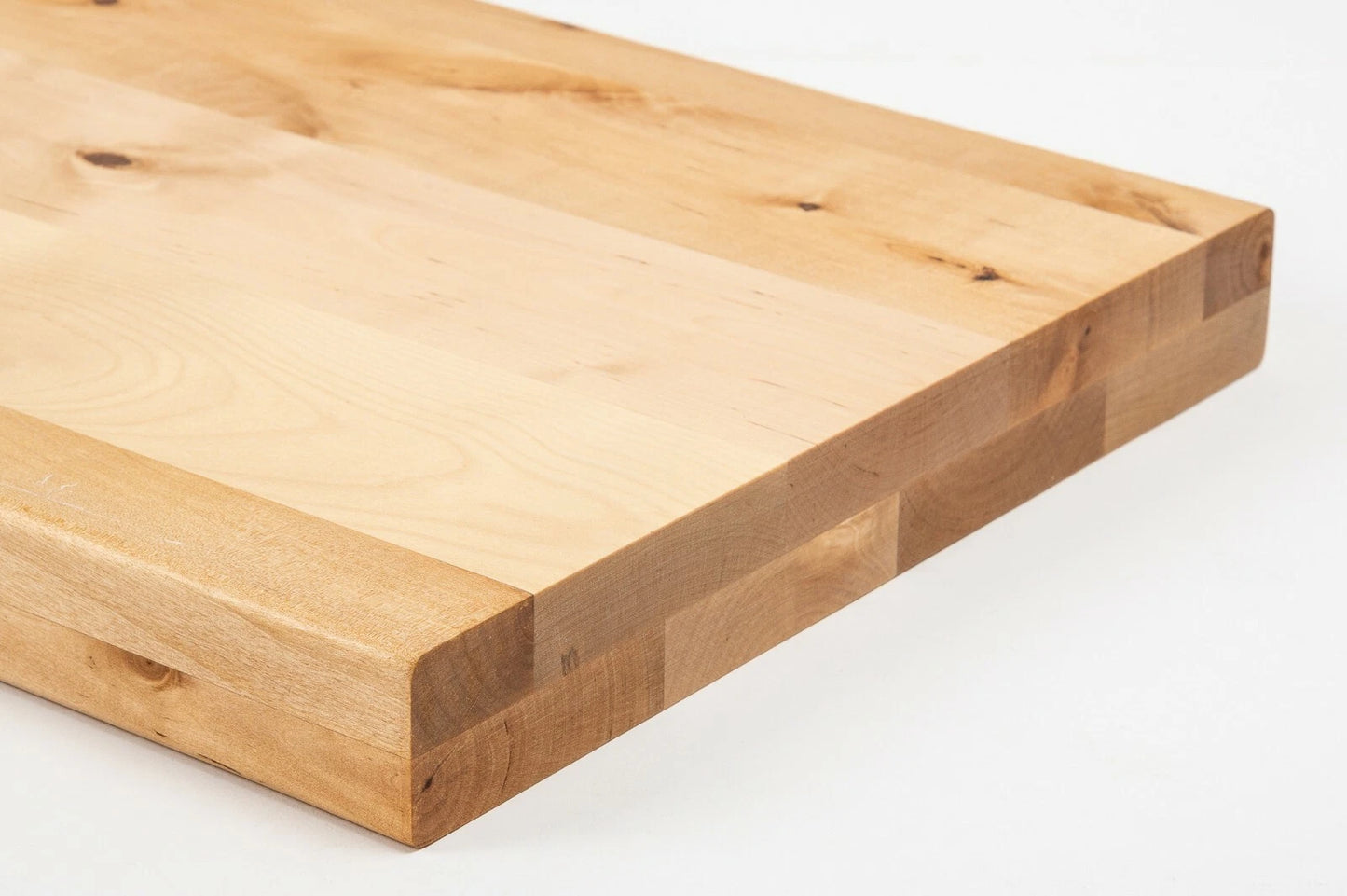 Shelf Stair tread Riser Windowsill Birch Rustic, full stave lamellas, 40 mm, 2-layer, Hard wax oil natur (colourless)