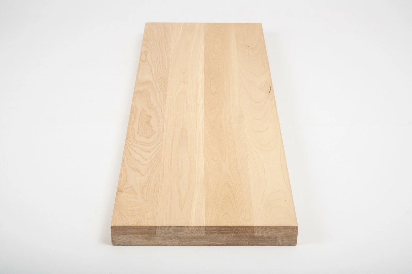 Shelf Stair tread Riser Windowsill Birch A/B, full stave lamellas,  40 mm, 2-layer, Hard wax oil nature white