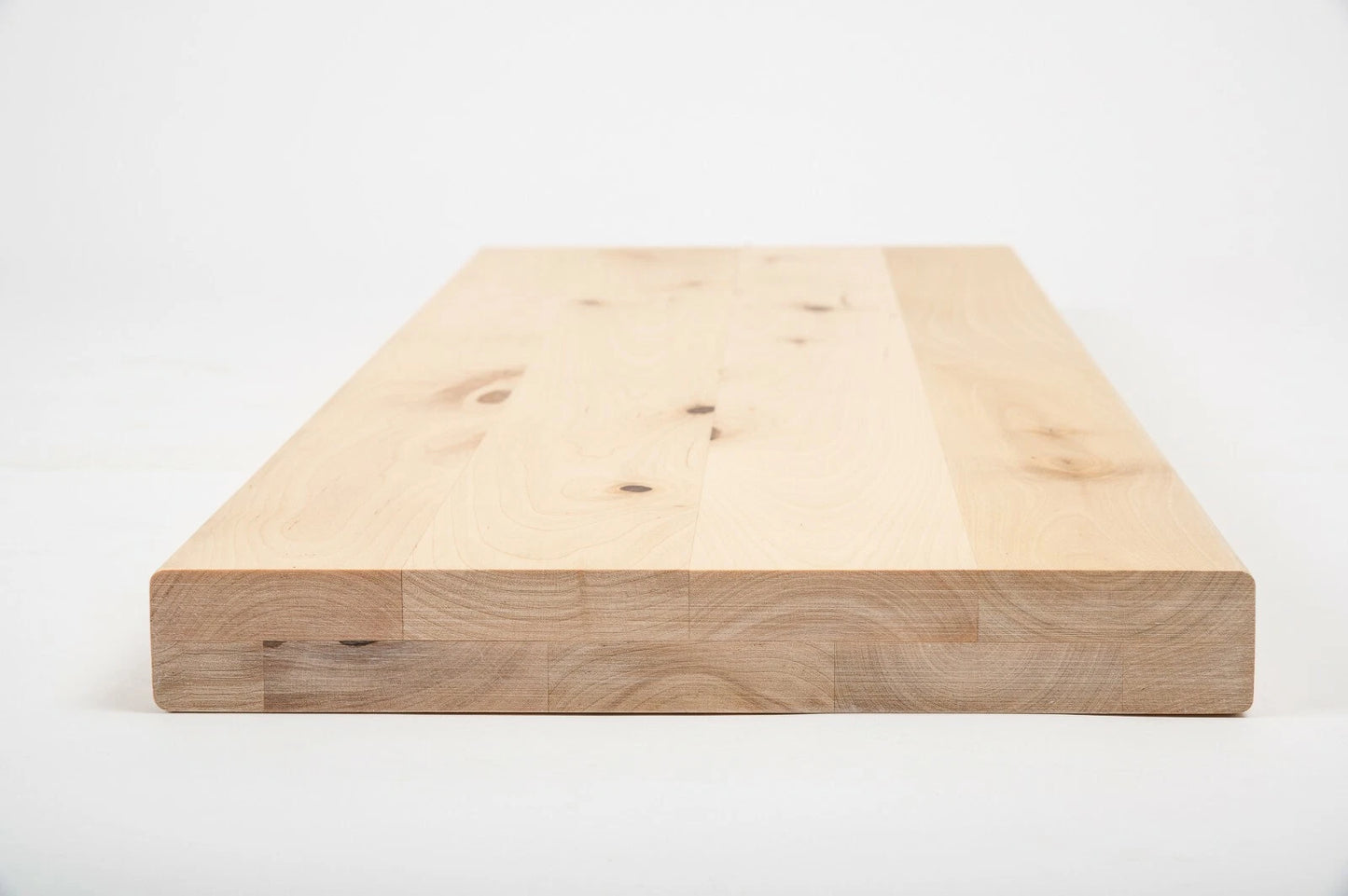 Shelf Stair tread Riser Windowsill Birch Rustic, full stave lamellas, 40 mm, 2-layer, Hard wax oil nature white