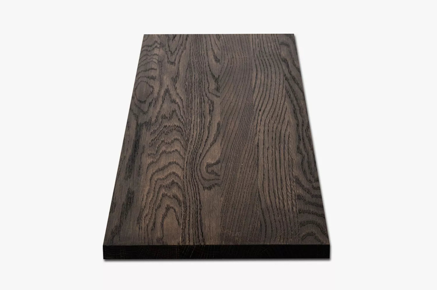 Tablette Marche d'escalier Elévation Appui de fenêtre Chêne A/B, lamelles entières, 20 mm, huilé noir