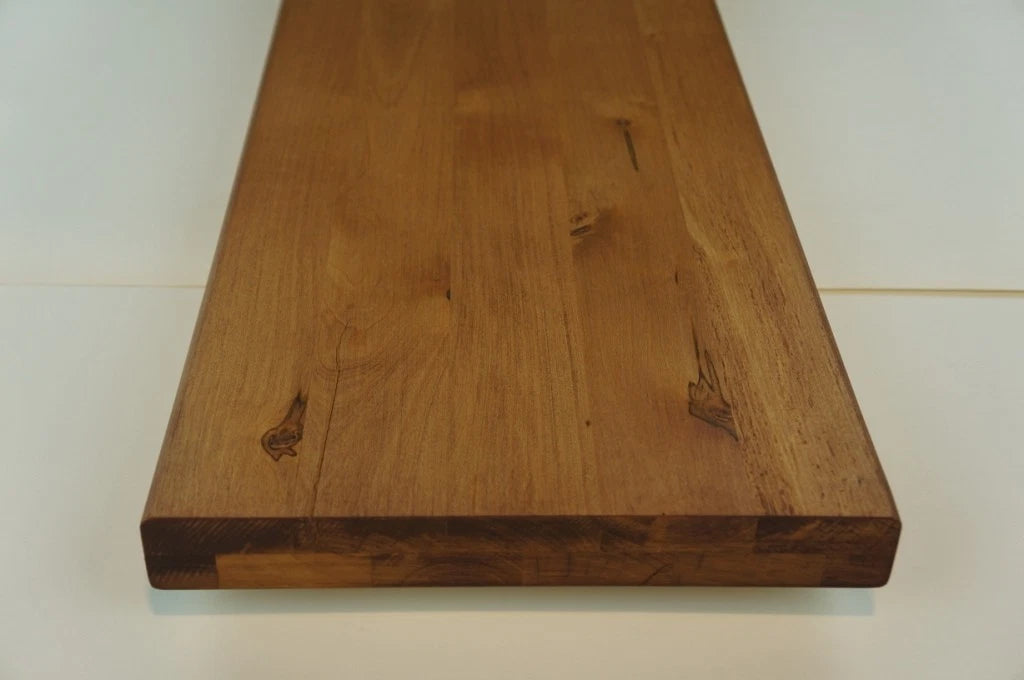 Shelf Stair tread Riser Windowsill Maple Rustic, full stave lamellas, 40 mm, 2-layer, Walnut oil