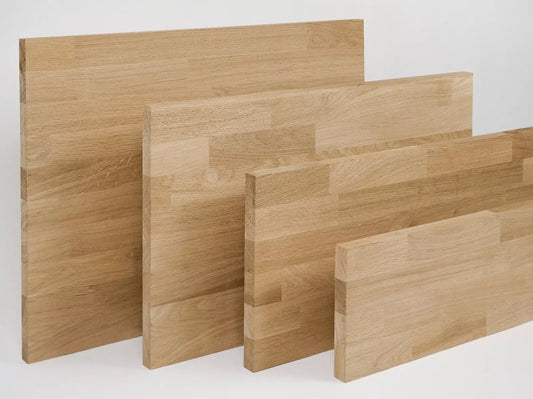 Panneau massif abouté DIY Frêne A/B, lamelles aboutées de largeur fixe, 26 mm