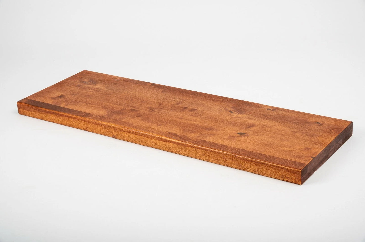 Shelf Stair tread Riser Windowsill Birch Rustic, full stave lamellas, 40 mm, 2-layer, Cherry oil