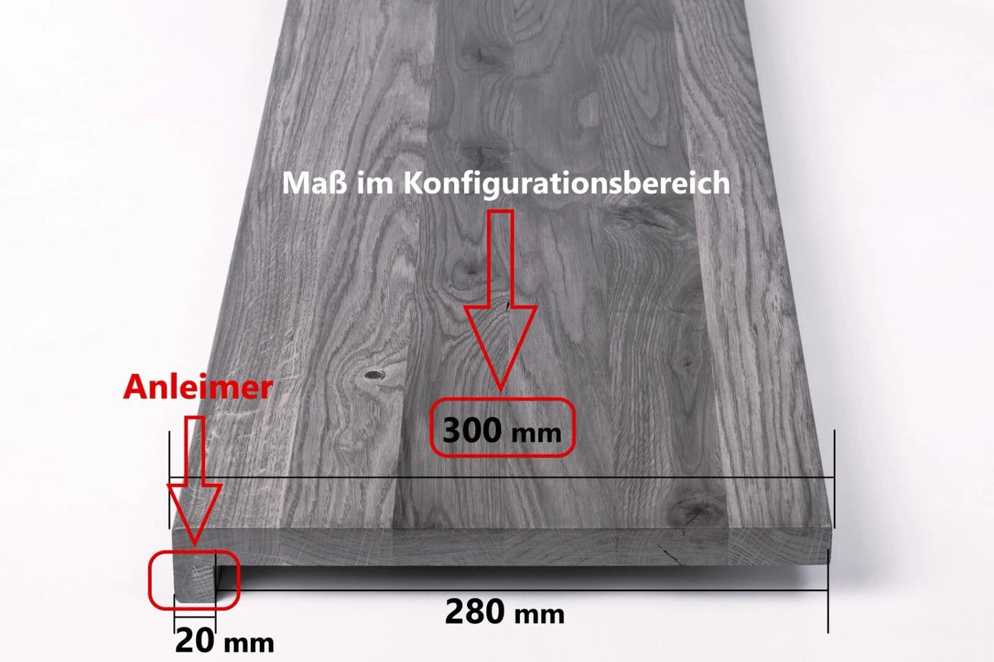 Stair tread Windowsill with overhang Oak A/B, full stave lamellas, 16 mm, Matte lacquered