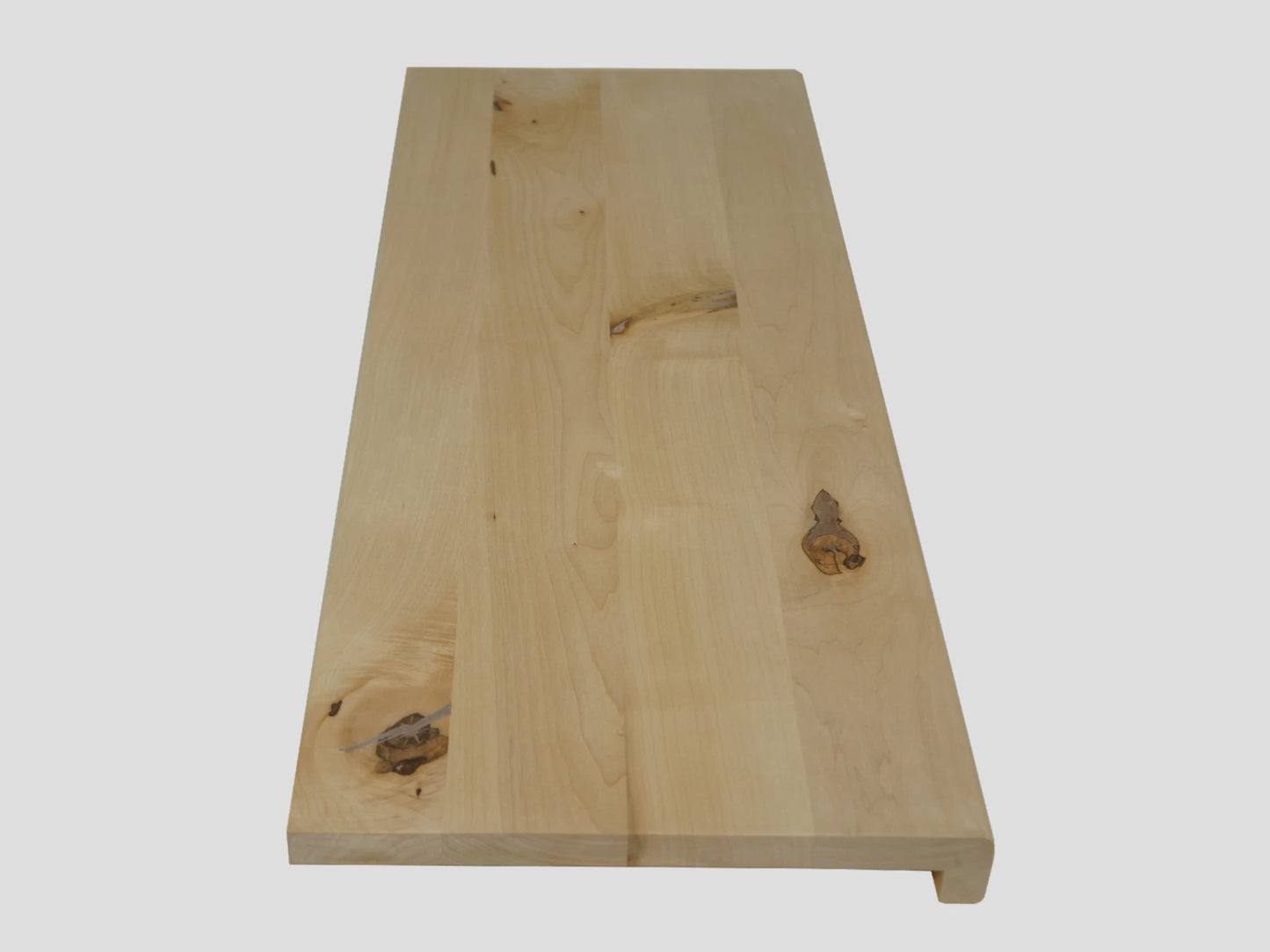 Stair tread Windowsill with overhang Maple Rustic, full stave lamellas, 20 mm, Unfinished