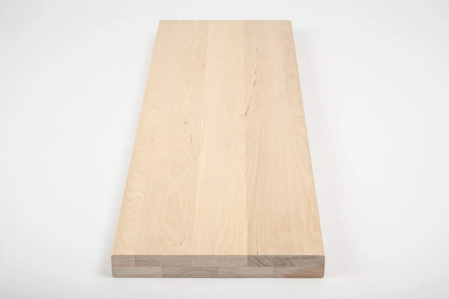 Shelf Stair tread Riser Windowsill Birch A/B, full stave lamellas, 40 mm, 2-layer, White oil