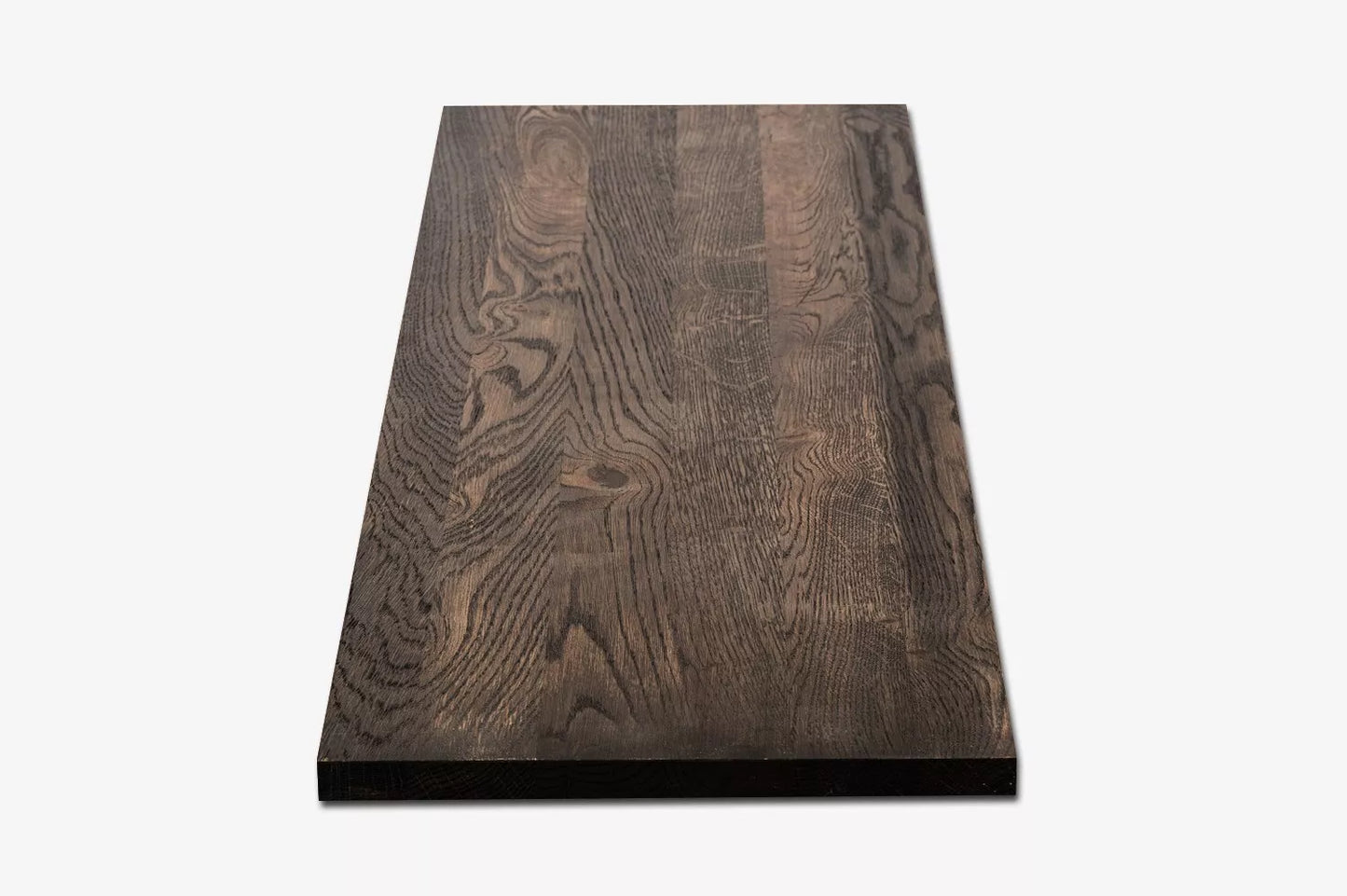 Tablette Marche d'escalier Contremarche Appui de fenêtre Chêne rustique, lamelles entières, 16 mm, huilé noir