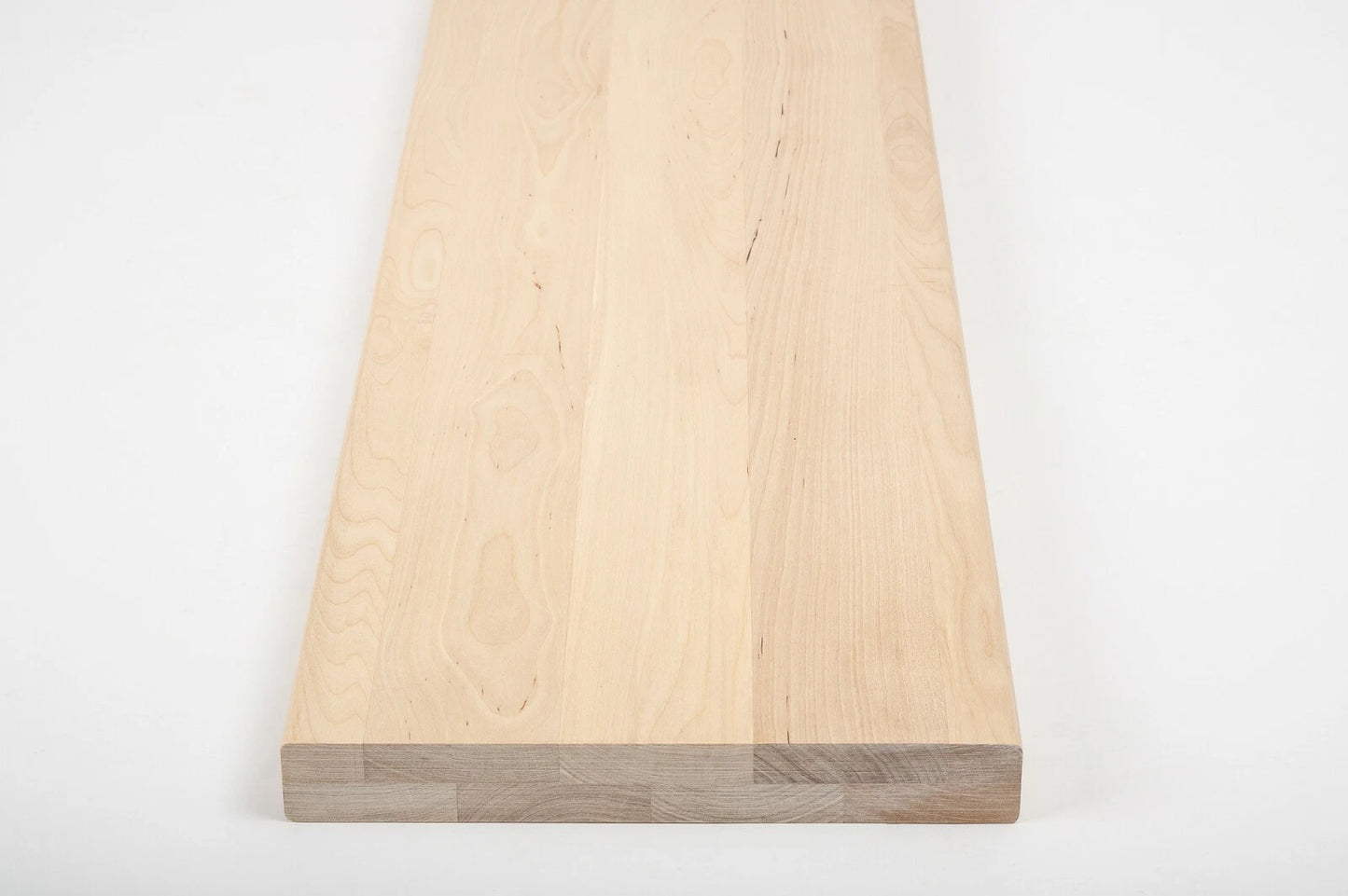 Shelf Stair tread Riser Windowsill Birch A/B, full stave lamellas, 40 mm, 2-layer, White oil