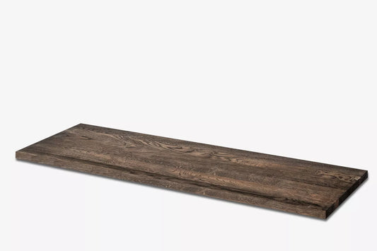 Tablette Marche d'escalier Contremarche Appui de fenêtre Chêne rustique, lamelles entières, 16 mm, huilé noir