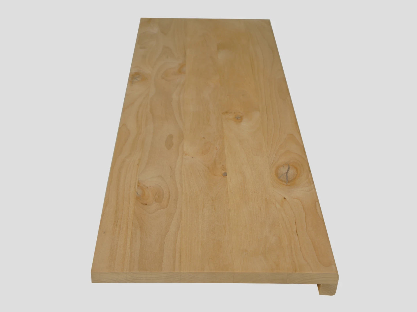 Stair tread Windowsill with overhang Alder Rustic, full stave lamellas, 20 mm, Unfinished