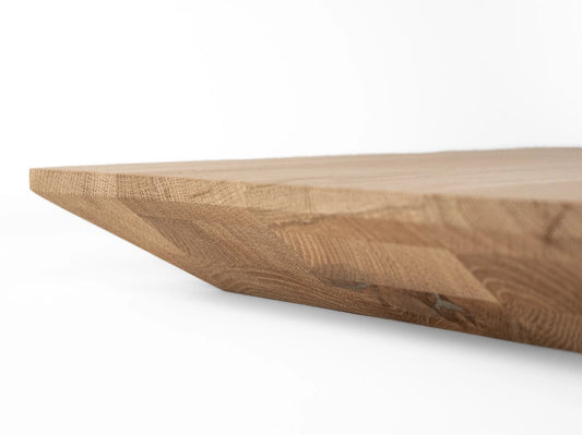 Rectangular Worktop Oak Rustic, full stave lamellas, 52 mm, 3-layer, Hard wax oil Natural white