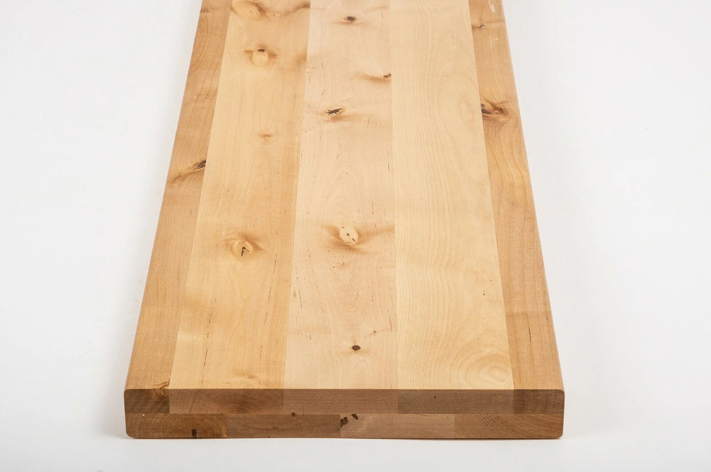 Shelf Stair tread Riser Windowsill Birch Rustic, full stave lamellas, 40 mm, 2-layer, Hard wax oil natur (colourless)