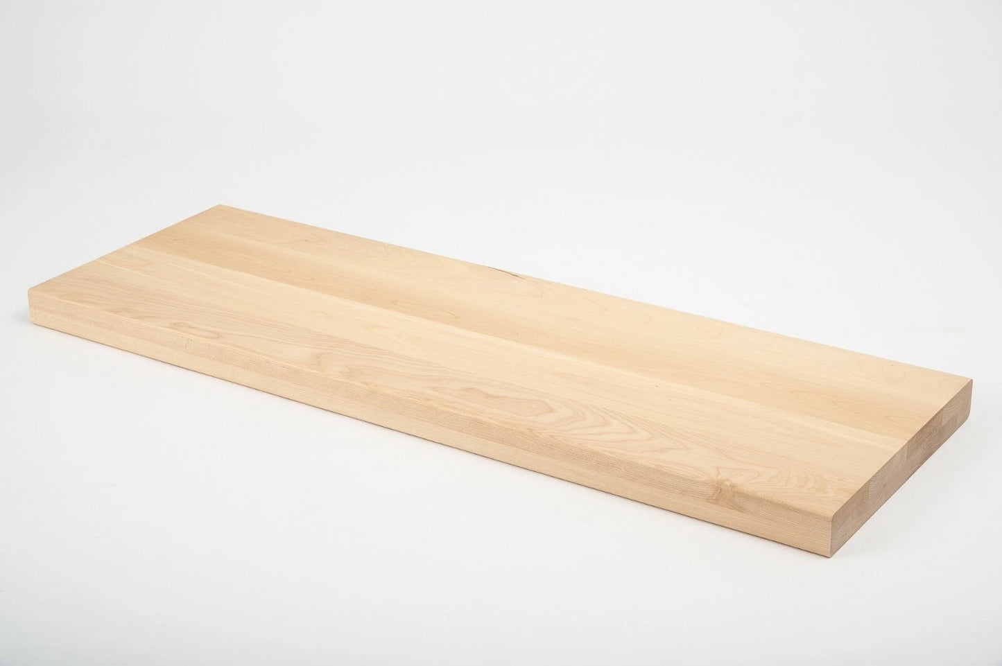 Shelf Stair tread Riser Windowsill Birch A/B, full stave lamellas,  40 mm, 2-layer, Hard wax oil nature white