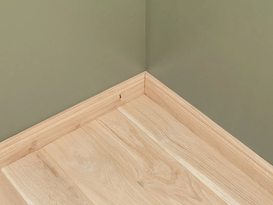 Plinthe massive en chêne rustique 20 x 90 mm Huile de cire dure Naturelle Blanc 1,5-2,5 m Profil Hamburg