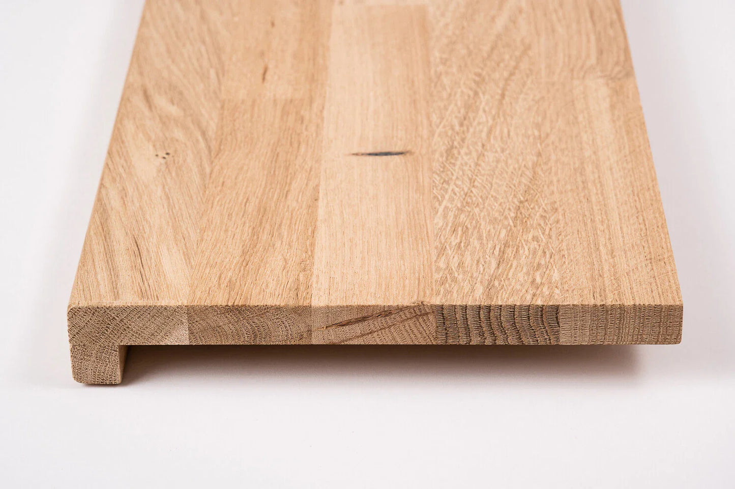 Stair tread Windowsill with overhang Oak Rustic, finger jointed lamellas, 26 mm, Unfinished