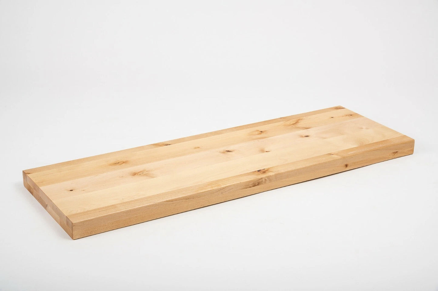 Shelf Stair tread Riser Windowsill Birch Rustic, full stave lamellas, 40 mm, 2-layer, Hard wax oil natur (colourless)