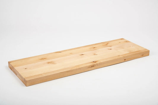 Shelf Stair tread Riser Windowsill Birch Rustic, full stave lamellas, 40 mm, 2-layer, Hard wax oil natur (colourless)