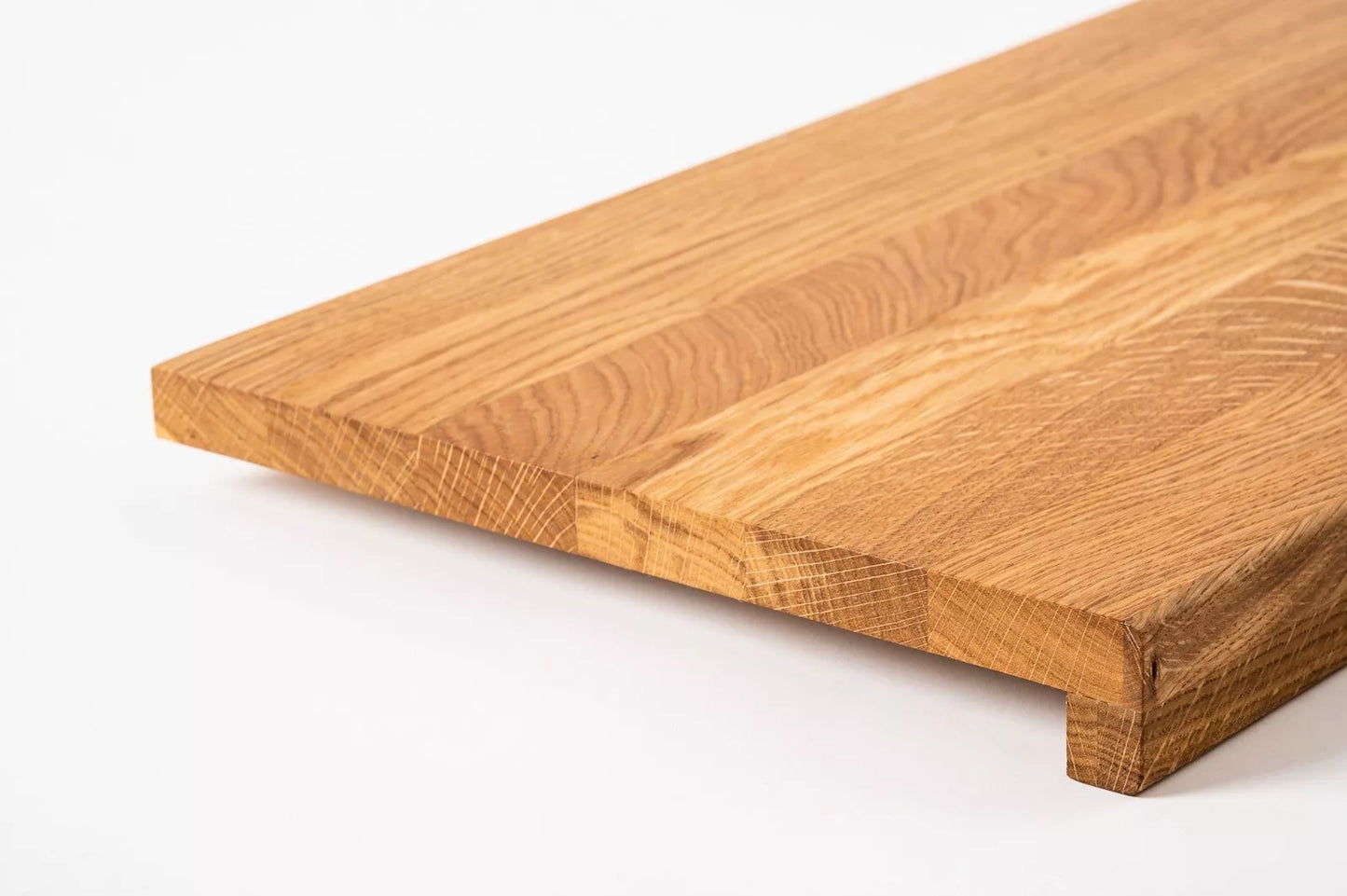 Stair tread Windowsill with overhang Oak A/B, full stave lamellas, 16 mm, Natural oil