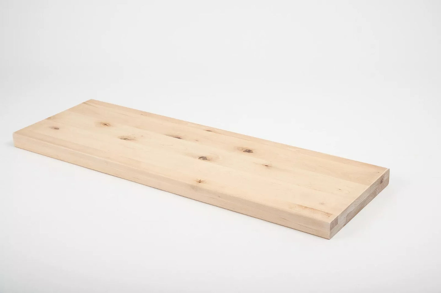 Shelf Stair tread Riser Windowsill Birch Rustic, full stave lamellas, 40 mm, 2-layer, White oil