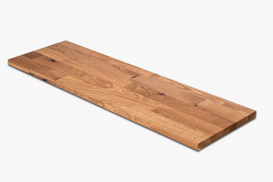Shelf Stair tread Riser Windowsill Oak Rustic, finger jointed lamellas, 20 mm, Matte lacquered
