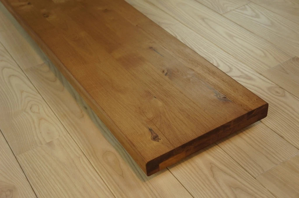 Shelf Stair tread Riser Windowsill Maple Rustic, full stave lamellas, 40 mm, 2-layer, Walnut oil