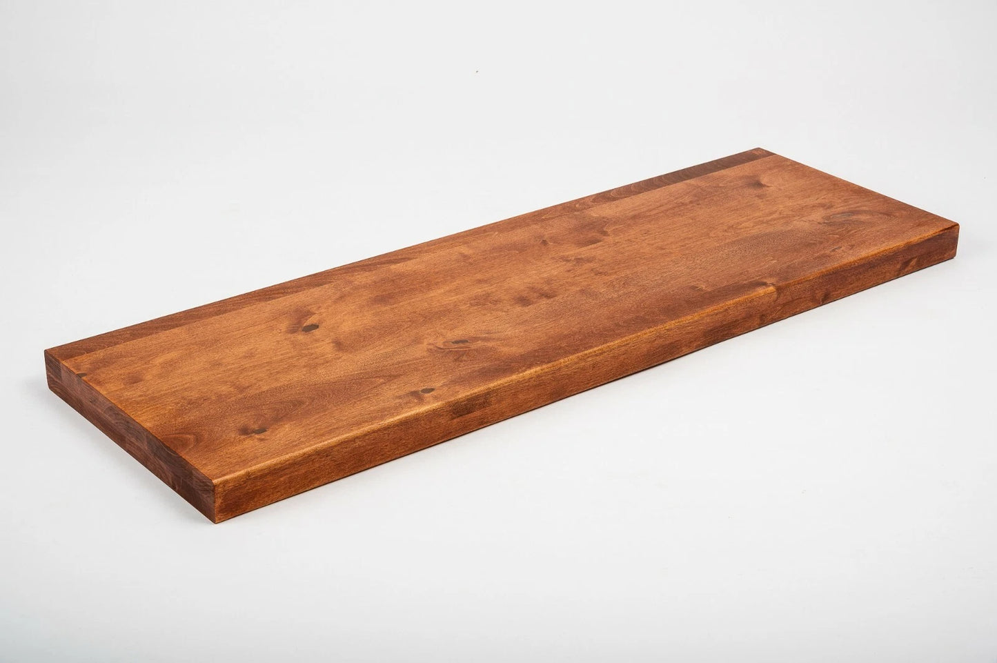 Shelf Stair tread Riser Windowsill Birch Rustic, full stave lamellas, 40 mm, 2-layer, Cherry oil