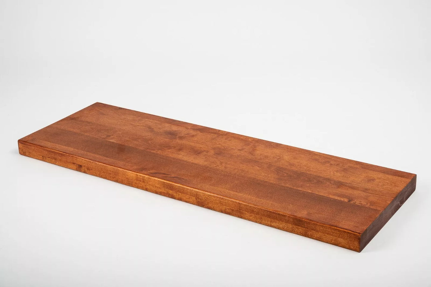 Shelf Stair tread Riser Windowsill Birch A/B, full stave lamellas, 40 mm, 2-layer, Cherry oil