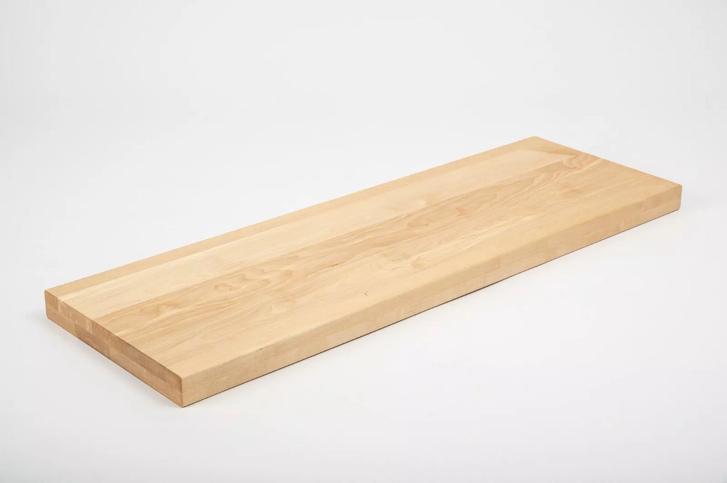 Shelf Stair tread Riser Windowsill Birch A/B, full stave lamellas, 40 mm, 2-layer, Hard wax oil natur (colourless)