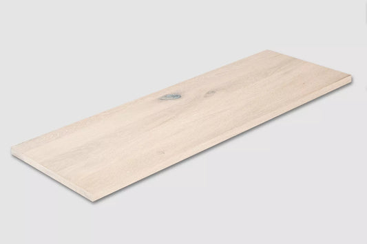 Tablette Marche d'escalier Contremarche Appui de fenêtre Chêne rustique, lamelles entières, 16 mm, huilé blanc crayeux