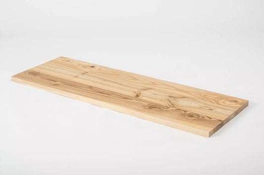 Shelf Stair tread Riser Windowsill Ash Rustic, full stave lamellas, 20 mm, Hard wax oil Natural white