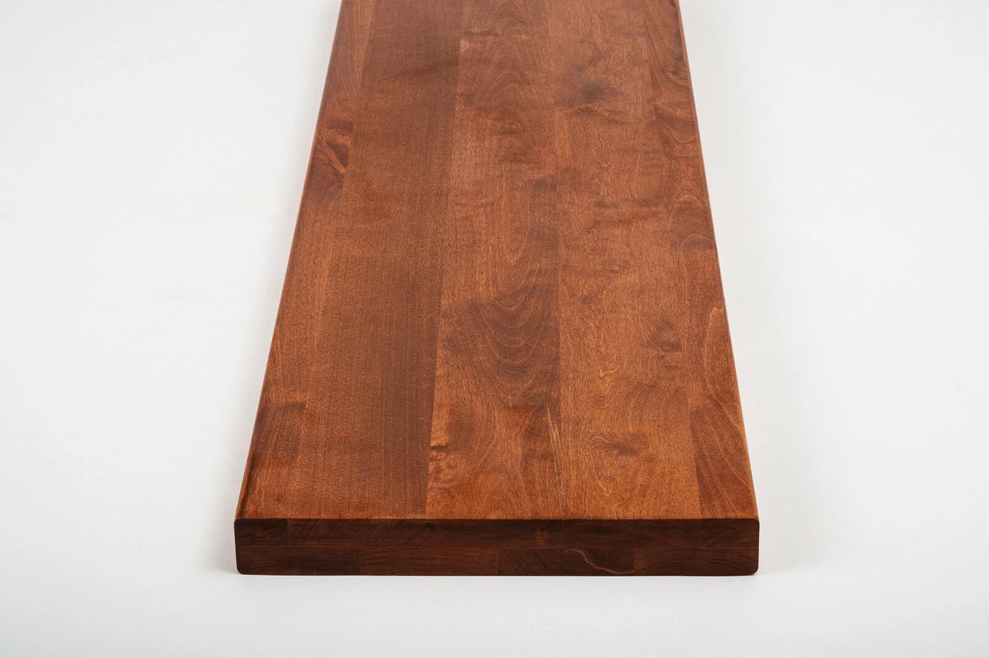 Shelf Stair tread Riser Windowsill Birch A/B, full stave lamellas, 40 mm, 2-layer, Cherry oil