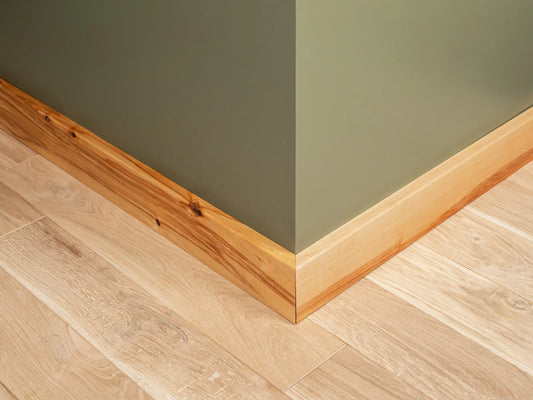 Solid Skirting Board Birch Rustic 24x100mm Natural oil 2000 mm with radius 5mm without filling