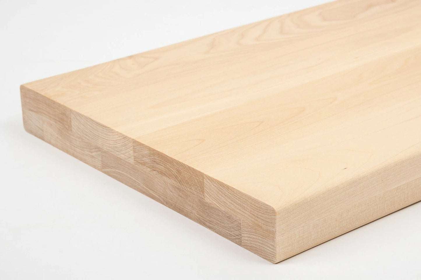 Shelf Stair tread Riser Windowsill Birch A/B, full stave lamellas,  40 mm, 2-layer, Hard wax oil nature white