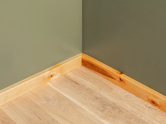 Solid Skirting Board Birch Rustic 24x60mm Natural oil 2000 mm with radius 5mm without filling