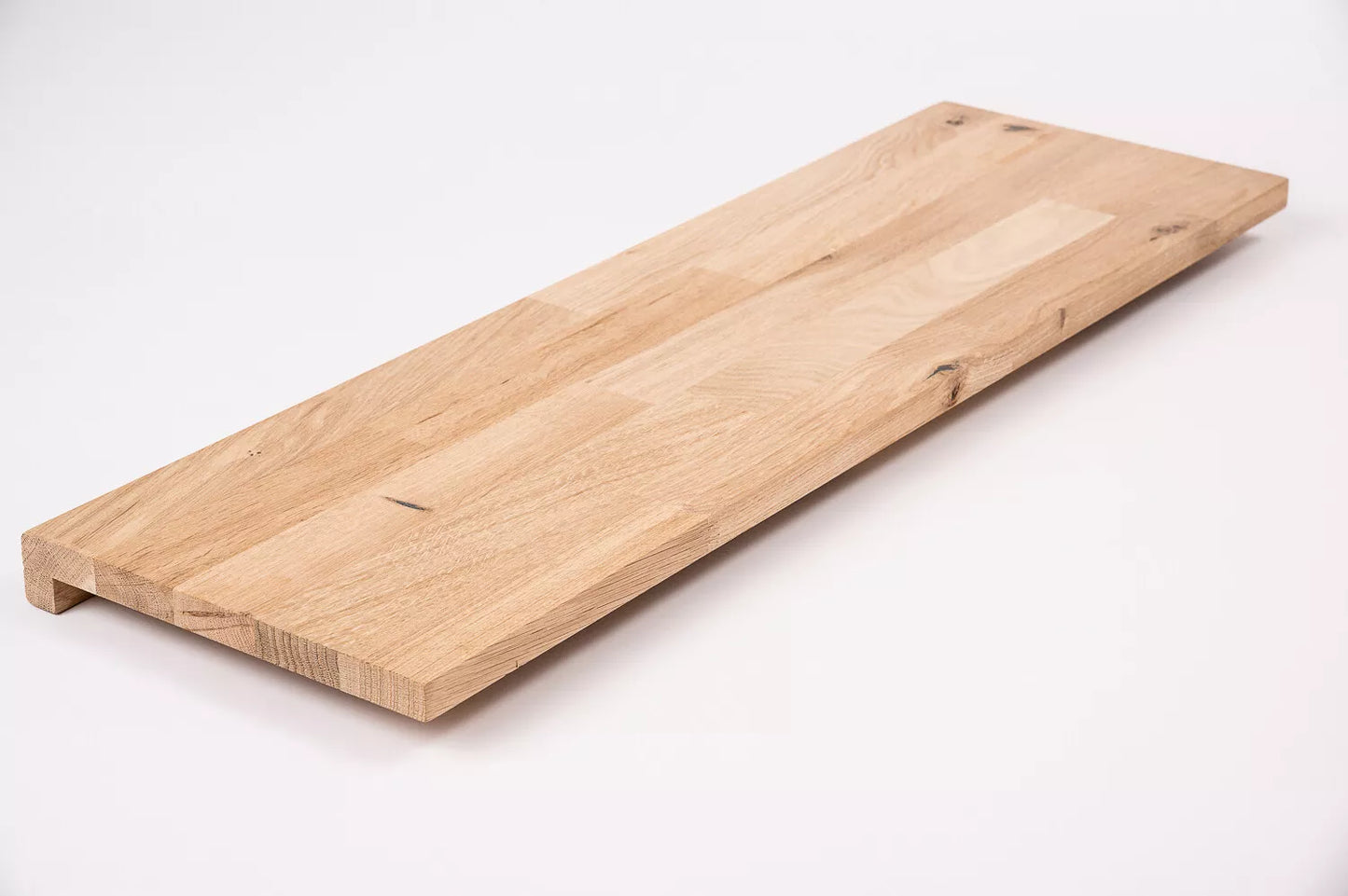 Stair tread Windowsill with overhang Oak Rustic, finger jointed lamellas, 26 mm, Unfinished