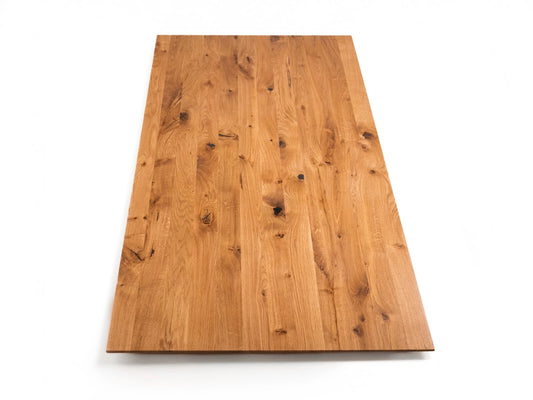 Rectangular Worktop Oak Rustic, full stave lamellas, 52 mm, 3-layer, Natural oil