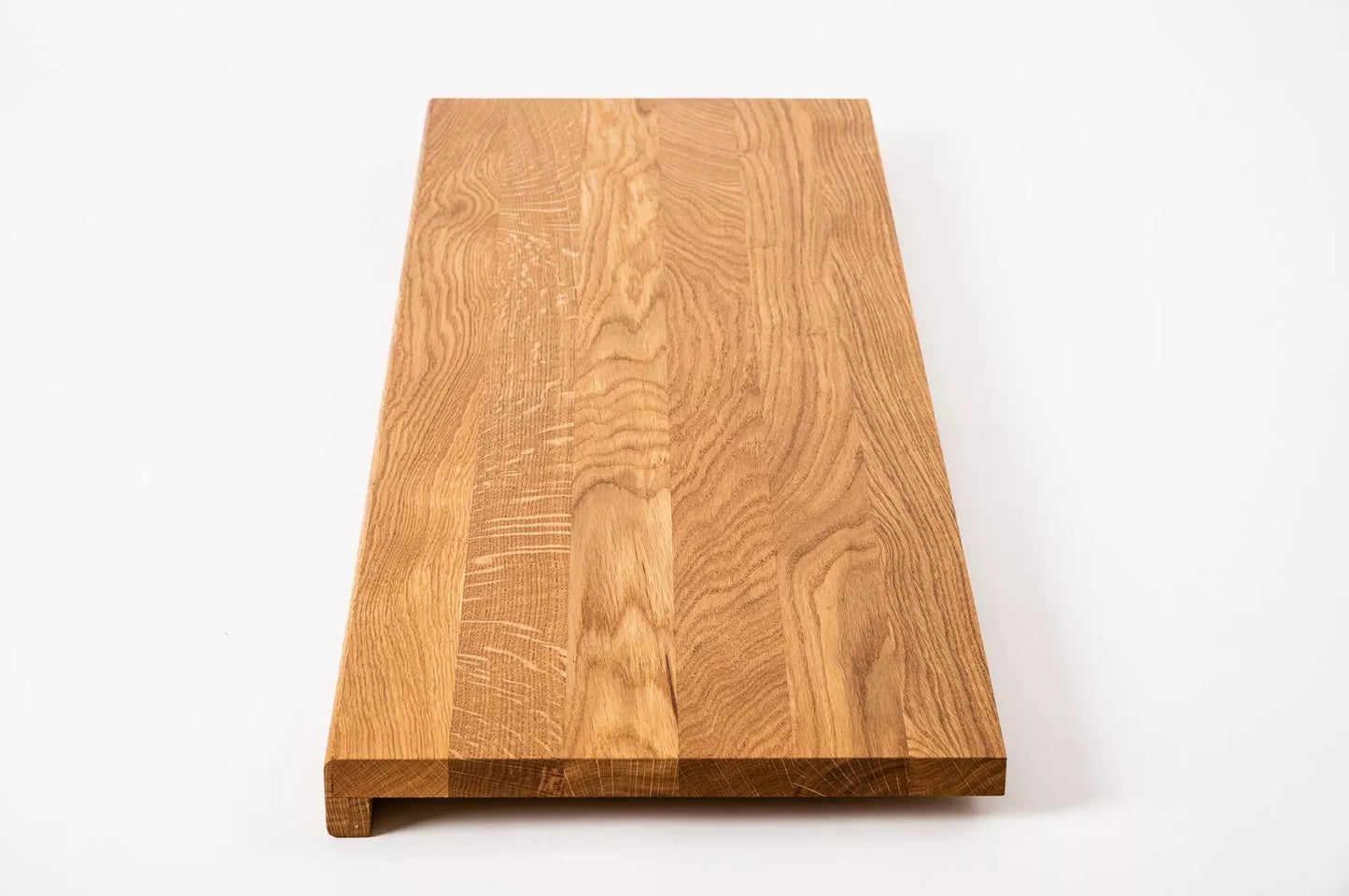 Stair tread Windowsill with overhang Oak A/B, full stave lamellas, 16 mm, Natural oil