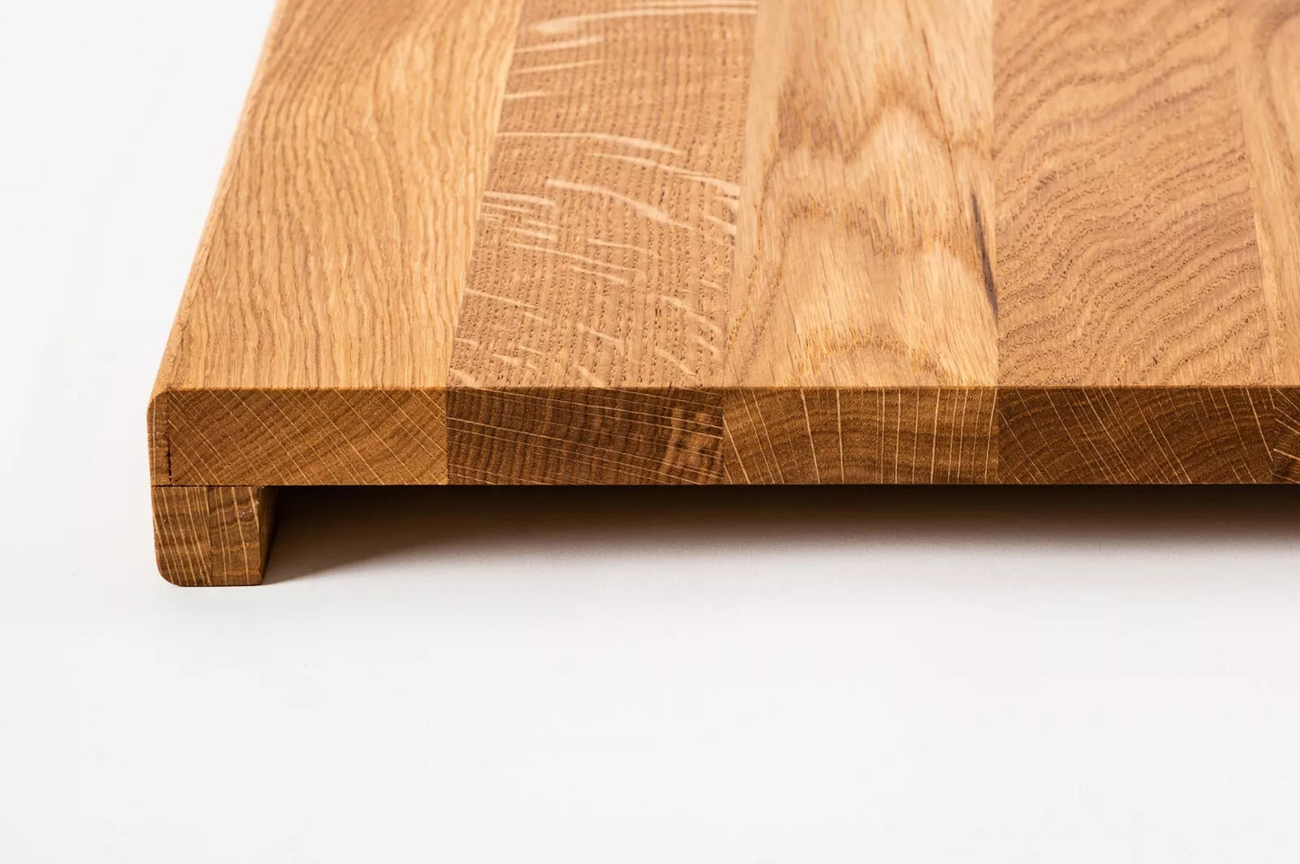 Stair tread Windowsill with overhang Oak A/B, full stave lamellas, 16 mm, Natural oil