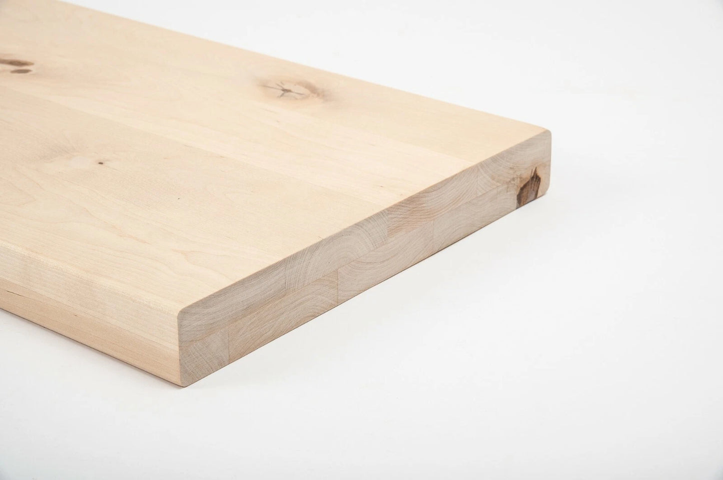 Shelf Stair tread Riser Windowsill Birch Rustic, full stave lamellas, 40 mm, 2-layer, Unfinished