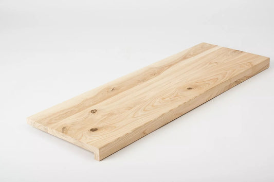 Stair tread Windowsill with overhang  Ash Rustic, full stave lamellas, 20 mm, Unfinished